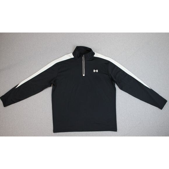 Under Armour Pullover Mens Size XL Black 1/4 Zip Long Sleeve Stretch Athletic - Picture 1 of 6